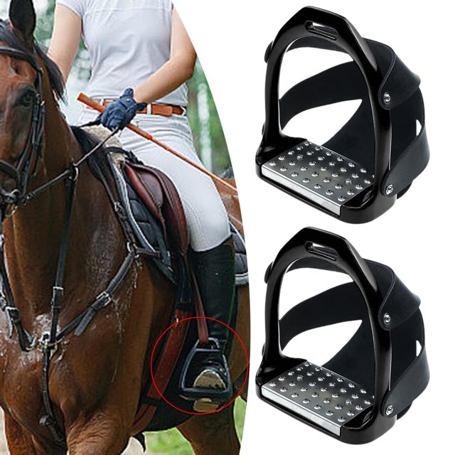 Estribos para silla de montar , estribos de alta resistencia, Pedal de caballo, estribos para montar a caballo, seguridad para silla de montar, Negro