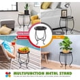 thumbnail image 4 of Outdoor Side Tables for Small Spaces, 2 Pack 10 Inch Round Metal End Table Weather Resistant Metal Patio Side Table for Patio Yard Porch Balcony Garden Bedside, Plant Stand for Indoor Outdoor, 4 of 7
