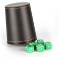 thumbnail image 2 of 1 vaso de dados de cuero PU forrado con fieltro de terciopelo, con 5 agitadores silenciosos de dados estándar, adecuado para bar, fiesta y juegos familiares (2 piezas en verde) ER, 2 of 3