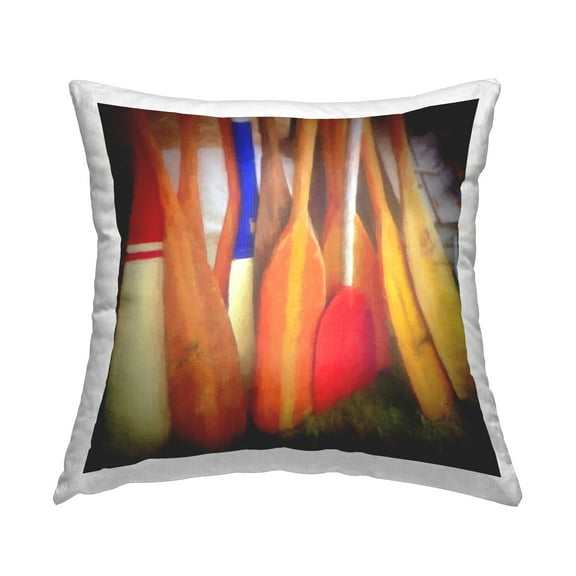 Stupell Industries Boat Oars Leaning Decorative Printed Throw Pillow Design by GraffiTee Studios