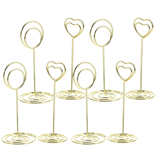 Miangastore 8pcs Mini Place Card Holders Wedding Table Number Holders Wire Photo Holders