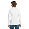 thumbnail image 4 of Gildan Men’s Heavy Cotton Long Sleeve T-Shirt, Ribbed Collar and Cuffs White Tee, 3 Pack, S, 4 of 5