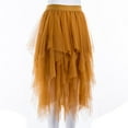 thumbnail image 2 of Lady ‘s Sexy Solid Color Mesh Irregular Elastic Tulle Bubble Skirt, 2 of 7
