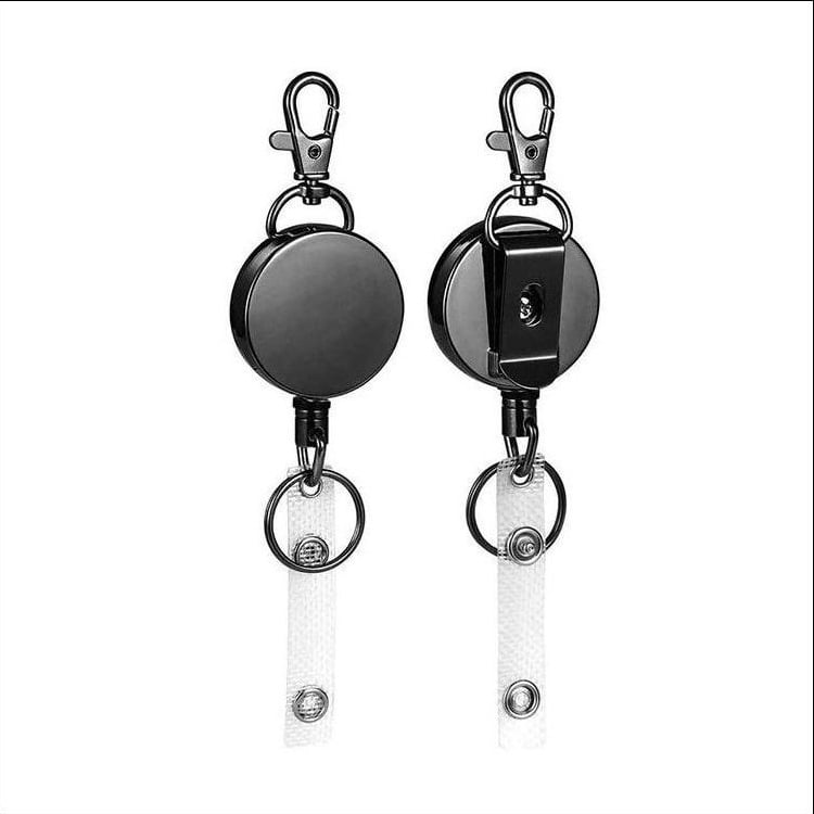 Retractable Badge Reels . Heavy Duty Badge Holders for ID Card (White