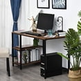 thumbnail image 2 of HOMCOM 47" Modern/Industrial Computer Writing Desk with 2 Storage Shelves for Home Office, Study, or Game Room, 2 of 5