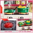 thumbnail image 4 of Valessati Kids Kitchen Playset with Steam, Lights, Sounds & Sink, 63 Pieces, Pink, 4 of 10