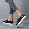 thumbnail image 3 of Black Slip On Shoes Women Loafers Quilted Comfort Fashion Sneakers Flat Casual Shoes, 3 of 7