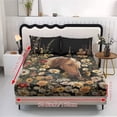 thumbnail image 5 of Xoenoiee Horse Daisy Flower Pattern 3 Pieces Fitted Sheet Set with 2 Pillowcases, Soft Microfiber Wrinkle-Free Bed Sheets with Elastic Band for Bedroom Decor, King Size, 5 of 7