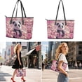 thumbnail image 2 of ZUXONGSY Panda Cherry Blossom Print Top Handle Bag with Waterproof Cosmetic Bags Purse for Women PU Leather Top Handle Satchel Set with Large Capacity Makeup Pouch Slim Wallet for Business Shopping, 2 of 4