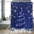 thumbnail image 2 of Dark Blue Christmas Bathroom Shower Curtain Shiny Star Xmas Tree Balls Snowflakes Waterproof Washable Shower Curtains for Bathtub Bath Decor with Grommets and Hook 54 X 78 Inch, 2 of 8