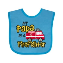 Inktastic My Papa is a Firefighter with Fire Truck Boys or Girls Baby Bib