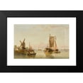 thumbnail image 2 of Henry Redmore 18x13 Black Modern Framed Museum Art Print Titled - Estuary Scene with Coastal Vessels (1864), 2 of 5