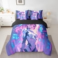 thumbnail image 2 of Ensemble de Literie Fille Cyber Rétro Futurisme Complet 7 Pcs Fans de Science-Fiction Robot de Réalité Virtuelle avec Drap Plat et Drap-Housse, Ensemble de Literie Anime avec Taies d'Oreiller et Housses de Coussin, 2 of 5
