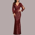 thumbnail image 2 of Prolriy Wedding Guest Dresses for Womens Fishtail Evening Dresses Embroidered Sleeveless V Neck Wedding Bridesmaid Long Dress Floor Length Gowns Party Dresses for Women 2024 Formal Dress Red XXL, 2 of 6