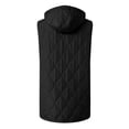 thumbnail image 4 of larppty Long Puffer Vest Women Sleeveless Hooded Puffer Jacket Lightweight Quilted Jackets Winter Warm Zip Up Coat Outerwear (Black, XXL), 4 of 5