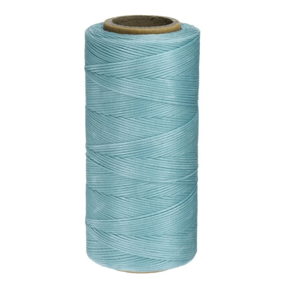 Uxcell Leather Sewing Waxed Thread, 284 Yards / 260m 0.8mm 150D Flat Polyester Threads for Leather Crafts,Slate Blue