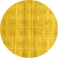 thumbnail image 1 of Ahgly Company Machine Washable Indoor Round Abstract Yellow Modern Area Rugs, 7' Round, 1 of 4