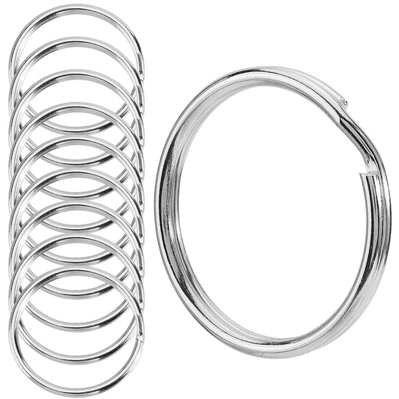 1 Box 60Pcs Metal Split Key Rings Flat Keychain Rings 1 Inch Iron Round Circle Silver Open Double Loop Keyrings Clips Findings
