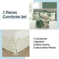 thumbnail image 4 of Lanco Green Comforter Set Queen Size, 7 Piece Jacquard Soft Bedding Set, All Season, Bedskirt, Pillows & Shams, 4 of 7