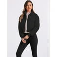 thumbnail image 2 of DARING DIVA Women's Outwear Baggy Padded Cropped Bomber Jacket M Black, 2 of 6