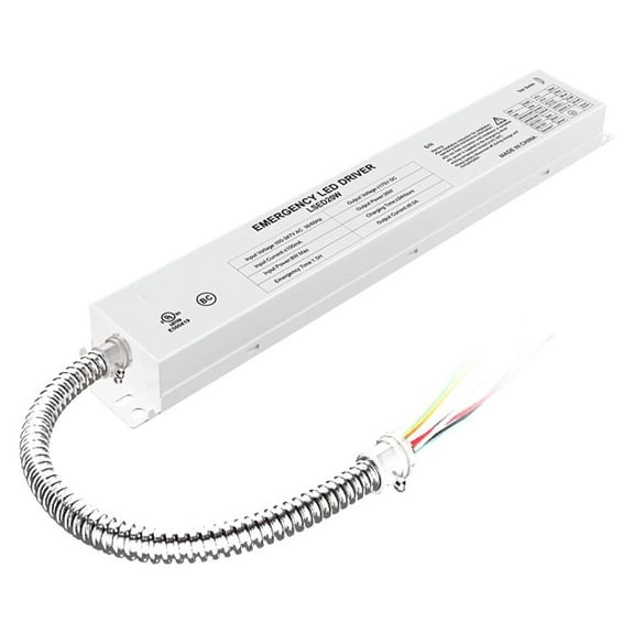 LED Emergency Backup Driver 20W, 120V-347VAC, Rechargeable UL Approved Backup Battery, Over 90mins Emergency Time, for LED troffer, Panel and Tubes