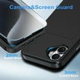 thumbnail image 5 of Benbenjaytek for iPhone 16 Wallet Case with Card Holder + 2 Tempered Glass Screen Protector Protective Dual Layer Shockproof Hidden Card Slot Slim Case Women Men iPhone 16 6.1 inch 2024 (Black), 5 of 7