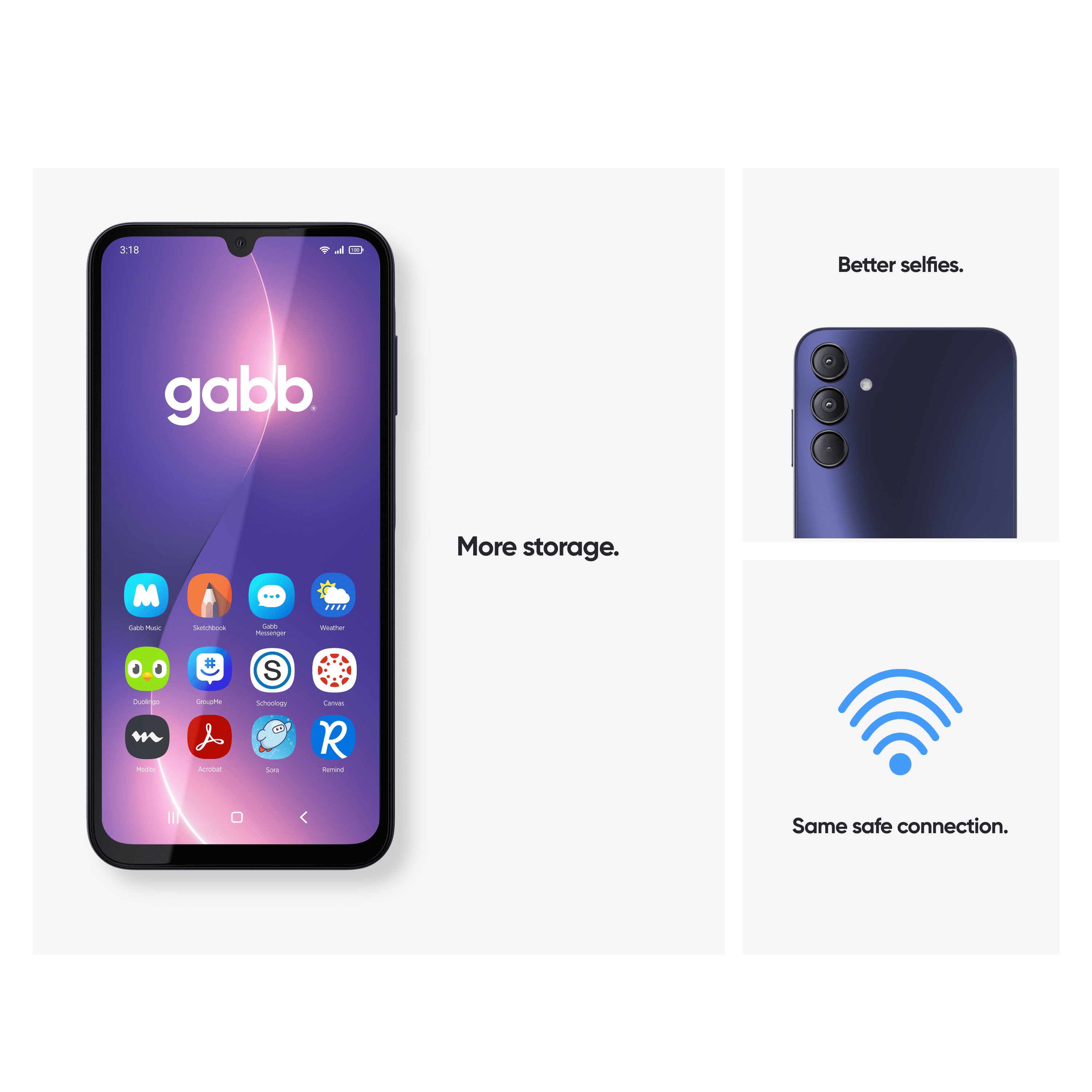 Gabb Phone 4 Pro - Teen Smartphone, GPS Tracker, Parental Controls, No Social Media, No Internet, Dark Blue