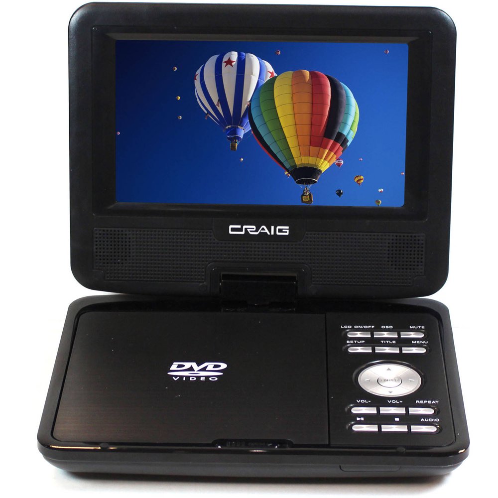 Craig 7" TFT Swivel Screen Portable DVD/CD Player with Remote Control