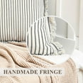 thumbnail image 6 of SUSIELADY Boho Throw Pillow Covers 18x18 Inch Set of 2, Decorative Striped Cushion Covers with Fringe, Farmhouse Cotton Pillow Covers for Couch Sofa Bed Living Room Decor, Gray, 6 of 7