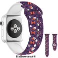 thumbnail image 2 of Bandas deportivas de Halloween compatibles con Apple Watch para Mujeres Hombres Calabaza de Halloween Flor negra impresa, 2 of 4