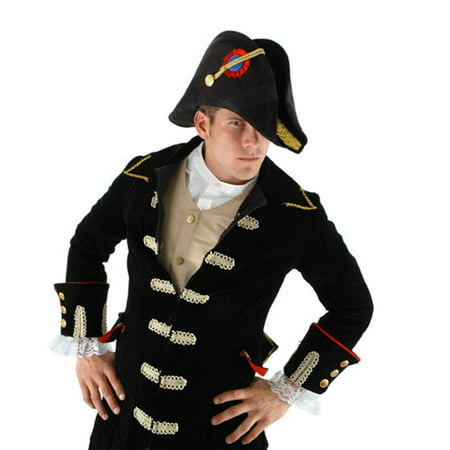 Admiral Bicorn Military General Adult Black Hat Costume Accessory One