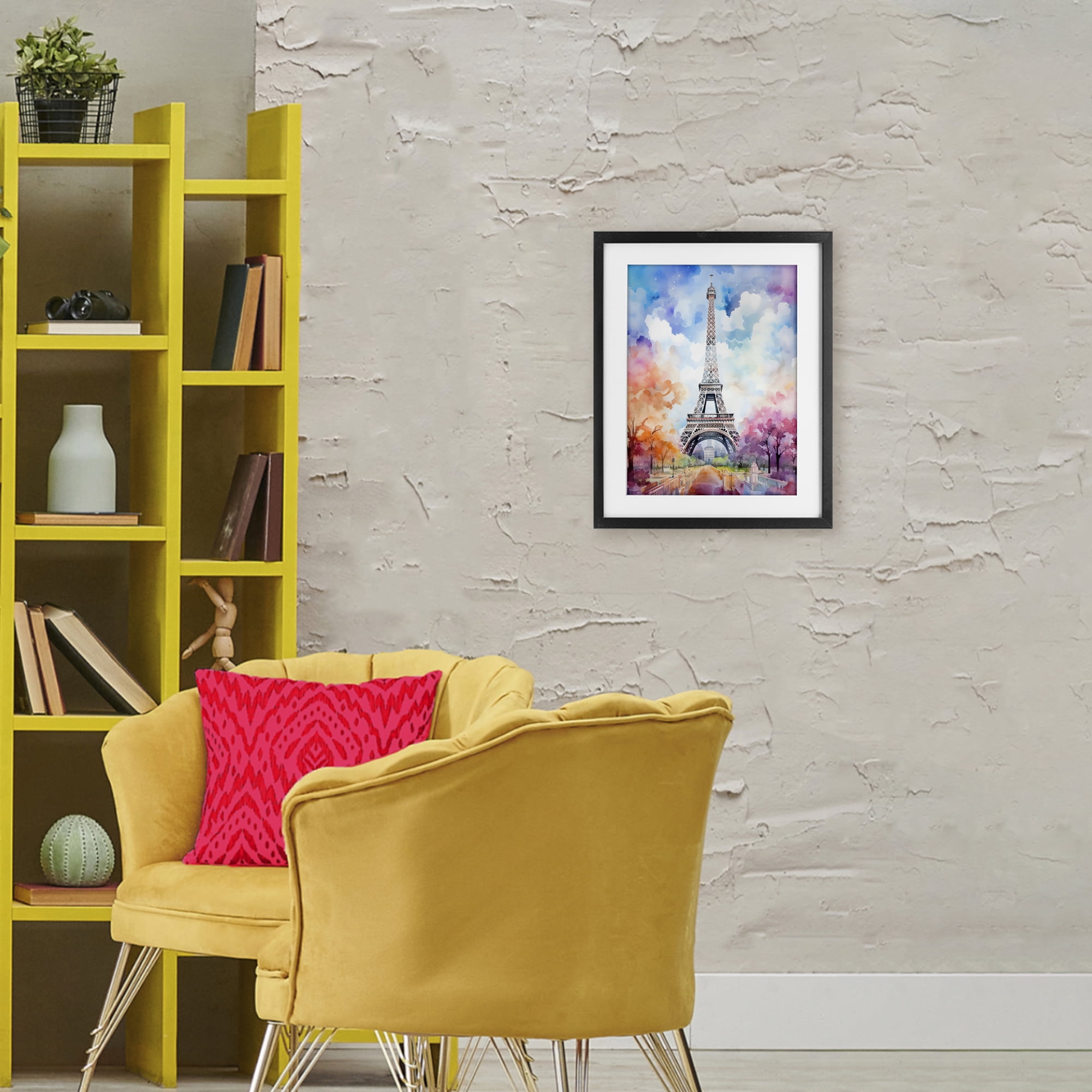 Stupell Industries Pastel Paris Springtime Tower Black Framed Print Under Glass, design by Creative Studio