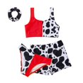 thumbnail image 3 of GYRATEDREAM Girls' Cow UPF 50+ Beach Sport Tankini 4-Piece Swimsuit With Cover-up Beach Shorts and Hair Band, 3 of 5