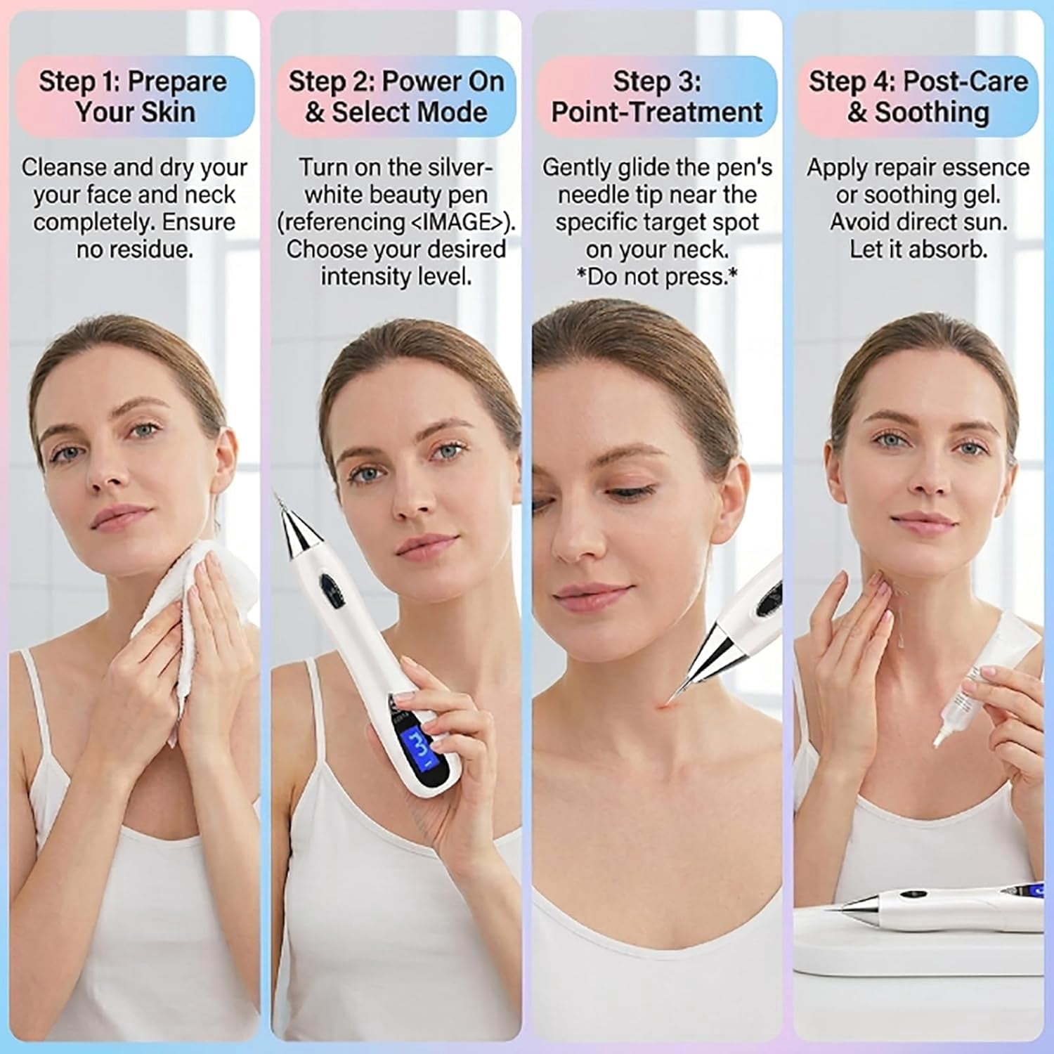Pen, at-Home Beauty Tool, Designed for Gentle and Everyday Personal Care (Gold)