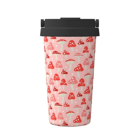 

KLL Cute Mushroom1 Pattern Stainless Steel Vacuum Insulated Tumbler - Carry Insulated Coffee Mug - Reusable Insulated Cold Brew Iced Coffee Cup Thermos
