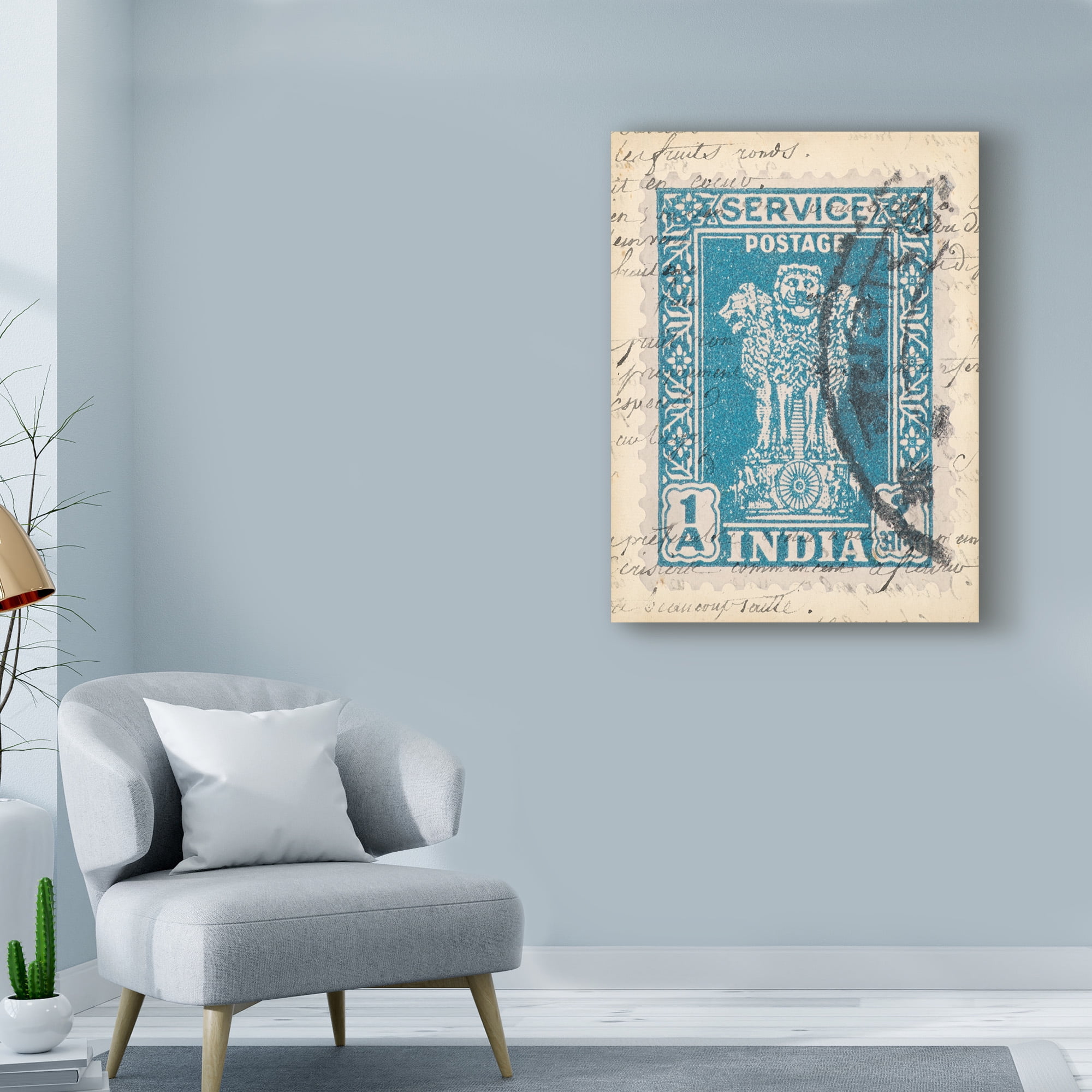 Trademark Fine Art 'Vintage Stamp I' Canvas Art by Vision Studio