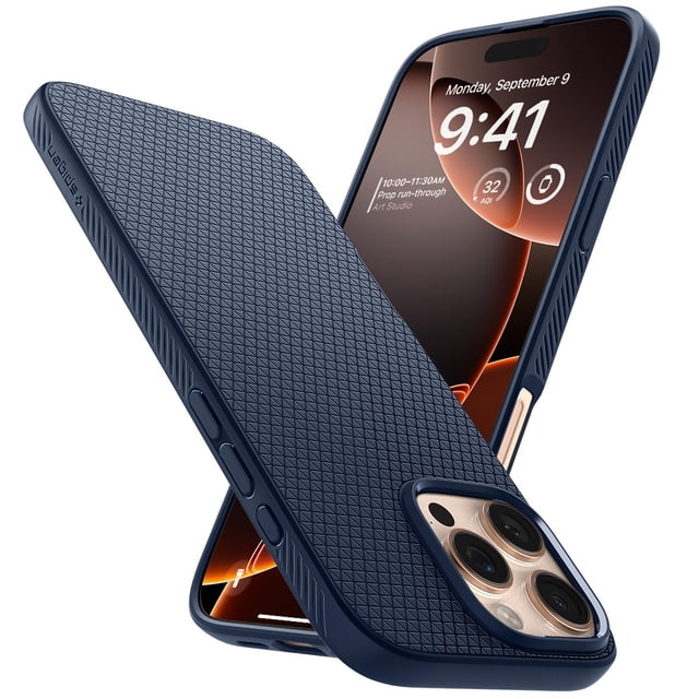 Funda para teléfono celular Spigen Liquid Air iPhone 16 Pro Max Navy