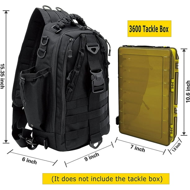 Fishing Backpack Tackle Bag, Fishing Tackle Backpack with Rod Holder,  Tackle Box