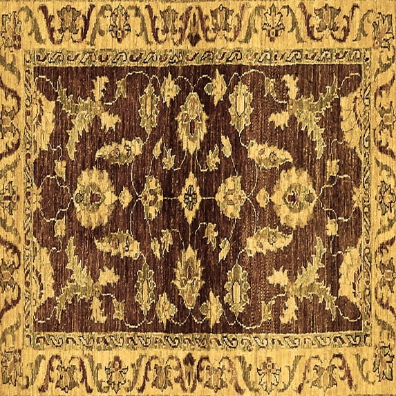 Ahgly Company Indoor Square Oriental Brown Traditional Area Rugs, 6' Square