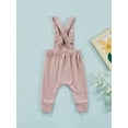 thumbnail image 4 of Franhais Girls Buttons Decor Jumpsuit, Plain Bodysuit, Wide Shoulder Straps One-Piece Clothes, 4 of 9