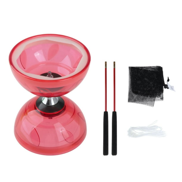 Juego de diábolo chino, juguete de malabarismo, flexible, divertido y ligero con palos de diábolo. S Rojo