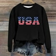 thumbnail image 5 of Beugl USA Sweatshirt on Sale, Women's Autumn Round Neck American Flag USA Print Loose Casual Pullover Sweatshirt USA Sweatshirt Women, Sweatshirt for Teen Girls Black L, 5 of 6
