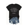 thumbnail image 1 of Funny "Say No" Graphic Tee for Women - Plus Size Black Casual T-Shirt with Bold White Letter Print, Soft Cotton, Machine Washable & Dry Cleanable, All-Season Comfort, Casual Attire, 1 of 6