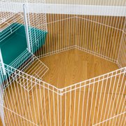 Clean Living Large Canvas 8-Panel Small Pet Playpen Cage, White