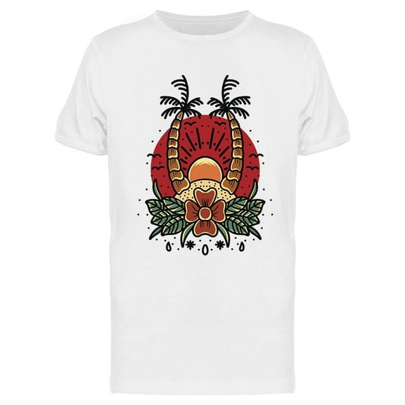 Vintage Summer Tattoo Design T-Shirt Men -Image by Shutterstock, Male Small