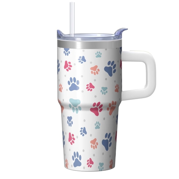 20OZ Dog Themed Outdoor Tumbler with Handle Stainless Steel Insulated Cup Special Dog Lover Gifts Unique Birthday Christmas Presents for Dog Lovers Women Men Fits Car Cup Holders and Easy to Carry