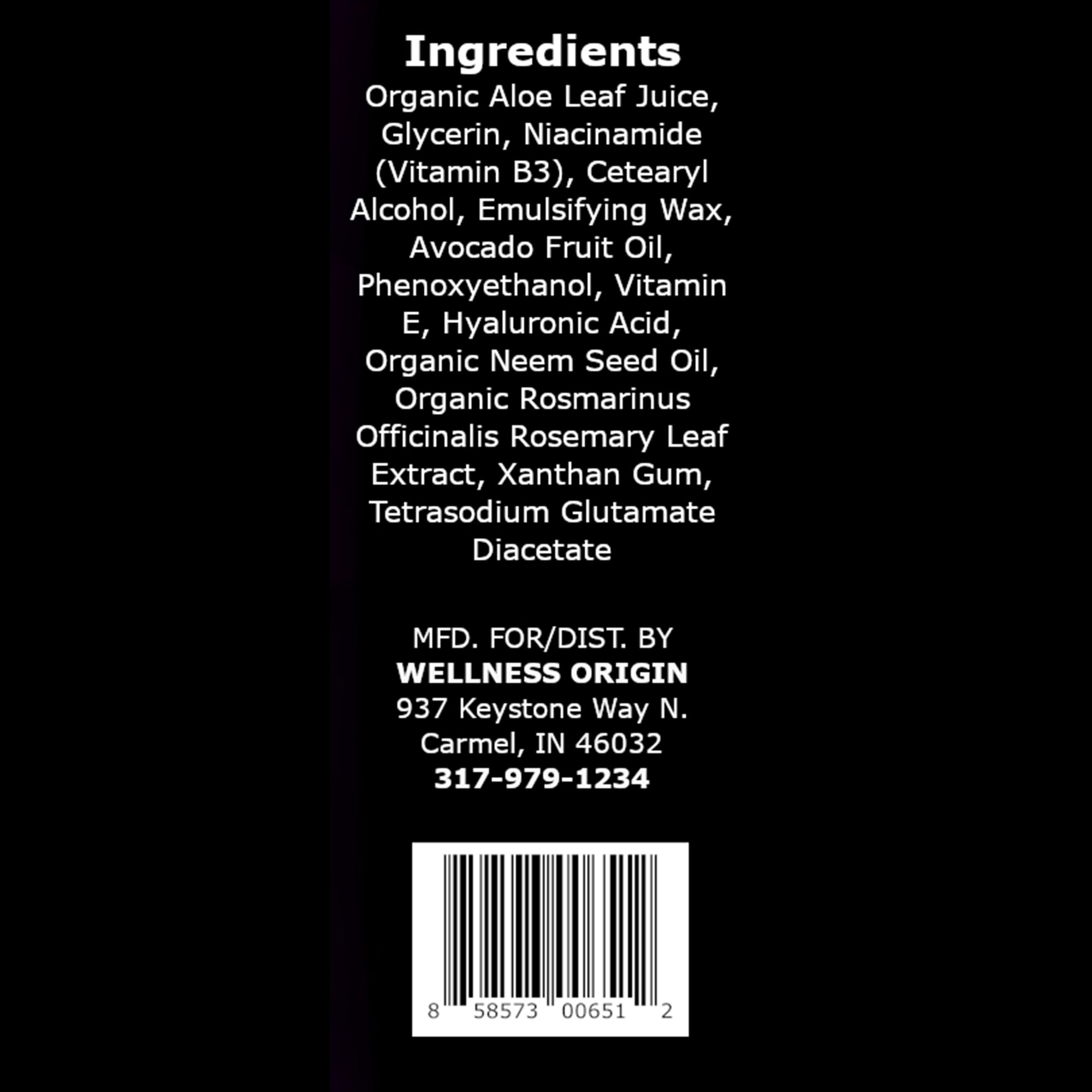 Wellness Origin Hyaluronic Acid & Niacinamide Moisturizing Serum |  Hydrating, Rebuilding Collagen , Anti-Aging, 1.7 oz