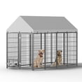 thumbnail image 5 of ZephyPaws  Large Dog Kennel Outdoor,Pet Pens Dogs Run Enclosure Animal Hutch,Metal Coop Fence with Roof Cover (8'L x 4'W x 6'H), 5 of 6