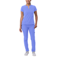thumbnail image 1 of Adar Addition Go-Higher Scrub Set For Women - Notched V-Neck Scrub Top & Skinny Cargo Scrub Pants, 1 of 7