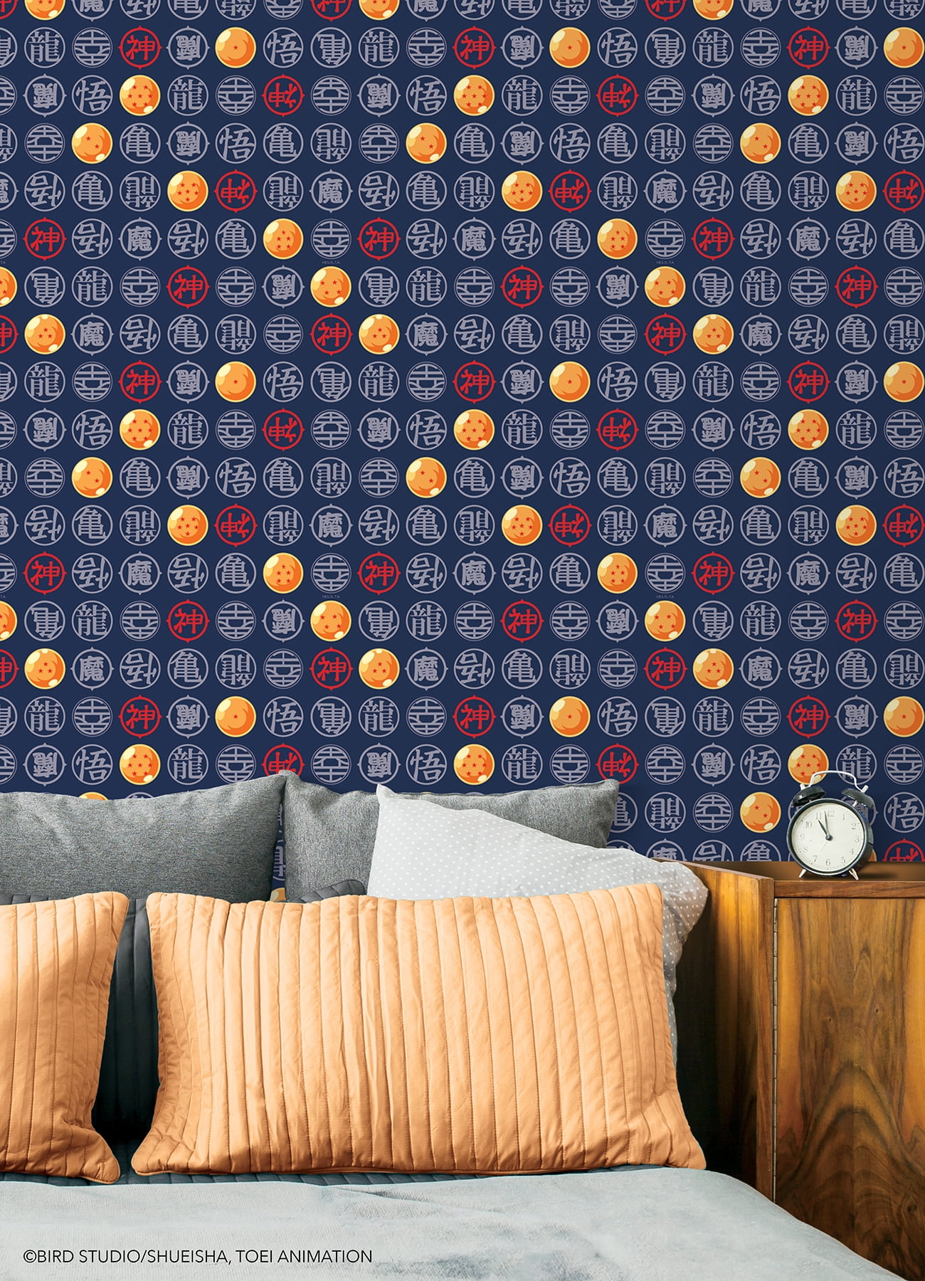 Dragon Ball Z Symbols Blue Peel and Stick Wallpaper